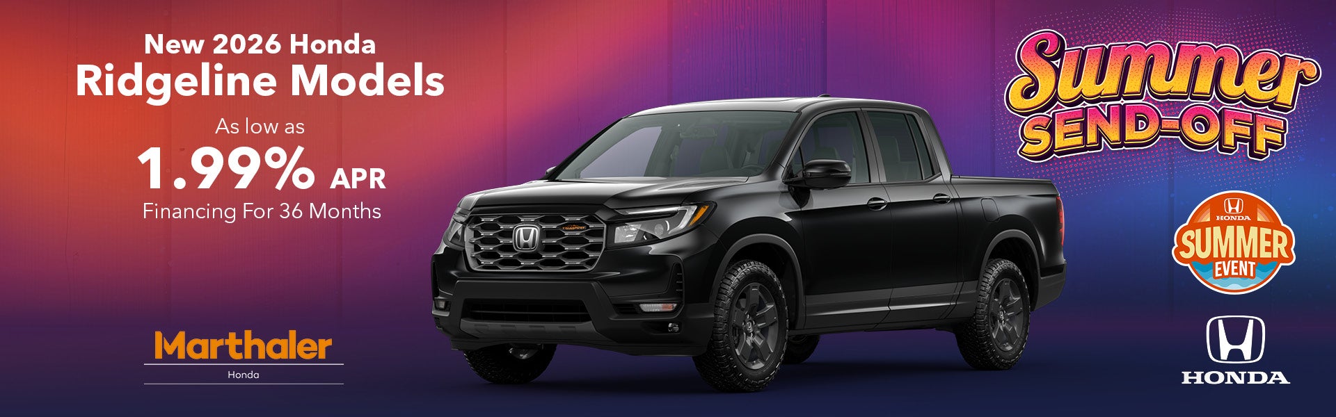 New 2026 Honda Ridgeline Models