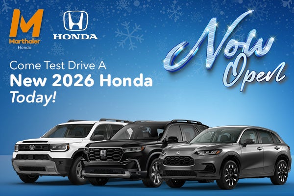 Come Test Drive A New 2026 Honda Today!
